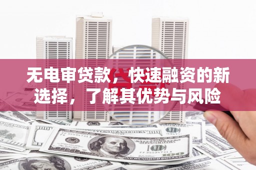 旗津无电审贷款，快速融资的新选择，了解其优势与风险