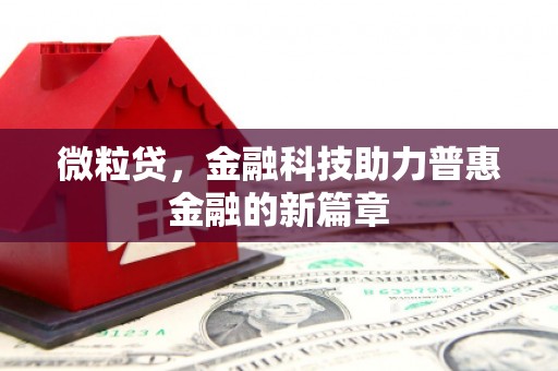 旗津微粒贷，金融科技助力普惠金融的新篇章