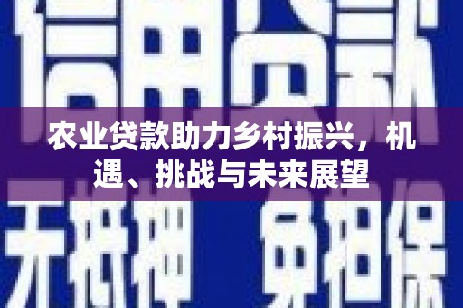 旗津农业贷款助力乡村振兴，机遇、挑战与未来展望