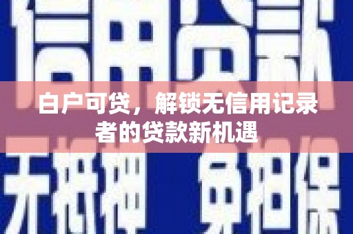 旗津白户可贷，解锁无信用记录者的贷款新机遇