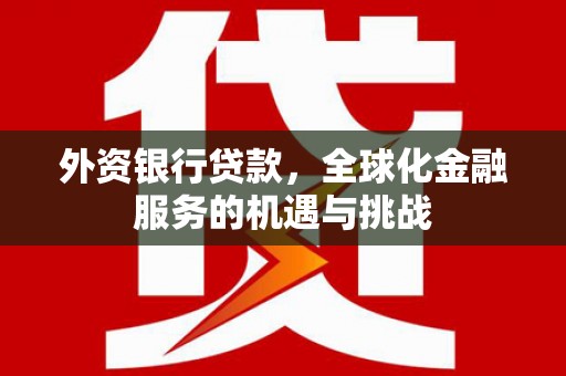 旗津外资银行贷款，全球化金融服务的机遇与挑战