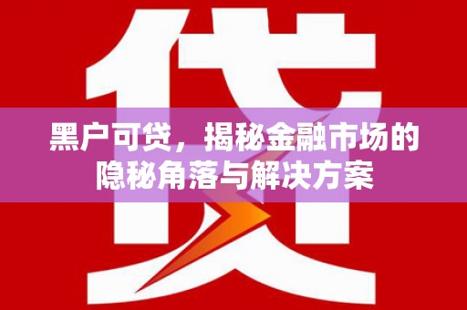 旗津黑户可贷，揭秘金融市场的隐秘角落与解决方案