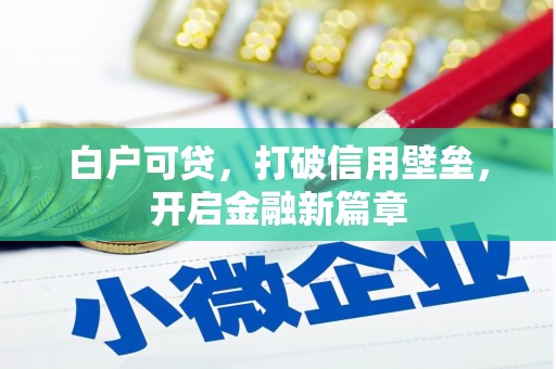 旗津白户可贷，打破信用壁垒，开启金融新篇章