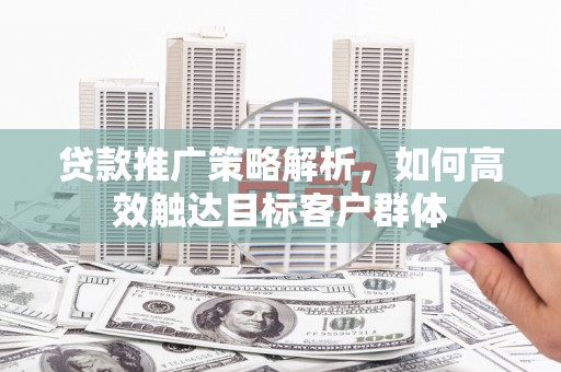 旗津贷款推广策略解析，如何高效触达目标客户群体