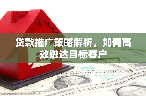 旗津贷款推广策略解析，如何高效触达目标客户