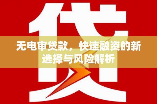 旗津无电审贷款，快速融资的新选择与风险解析