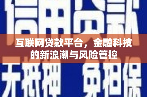 旗津互联网贷款平台，金融科技的新浪潮与风险管控