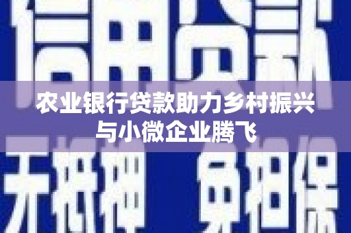 旗津农业银行贷款助力乡村振兴与小微企业腾飞